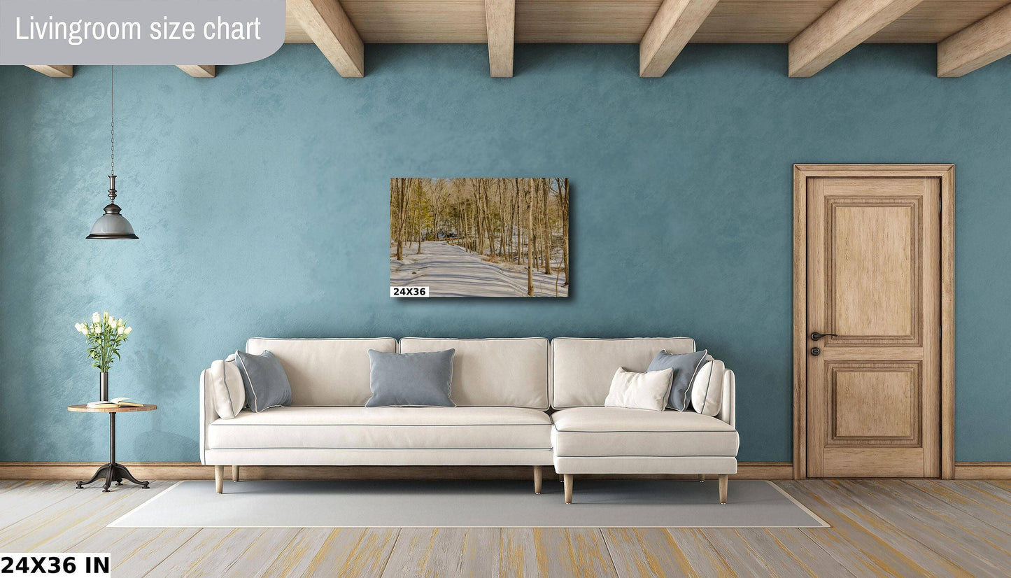 Hudson Valley Canvas Print – Winter Road Photography | Scenic Snow Landscape Art