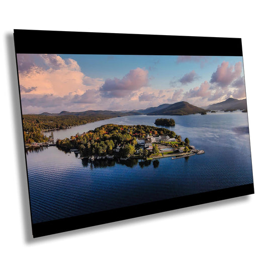 Lake George Wall Art – Adirondack Mountain Print With Sagamore Hotel Photo