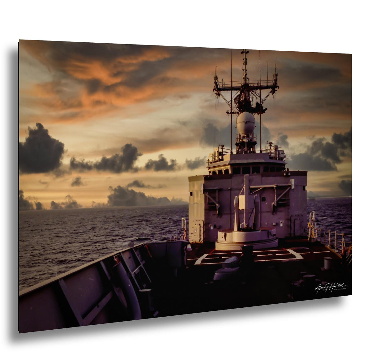 USS Antrim Photo Print, Perry-Class Frigate, Persian Gulf Sunsets