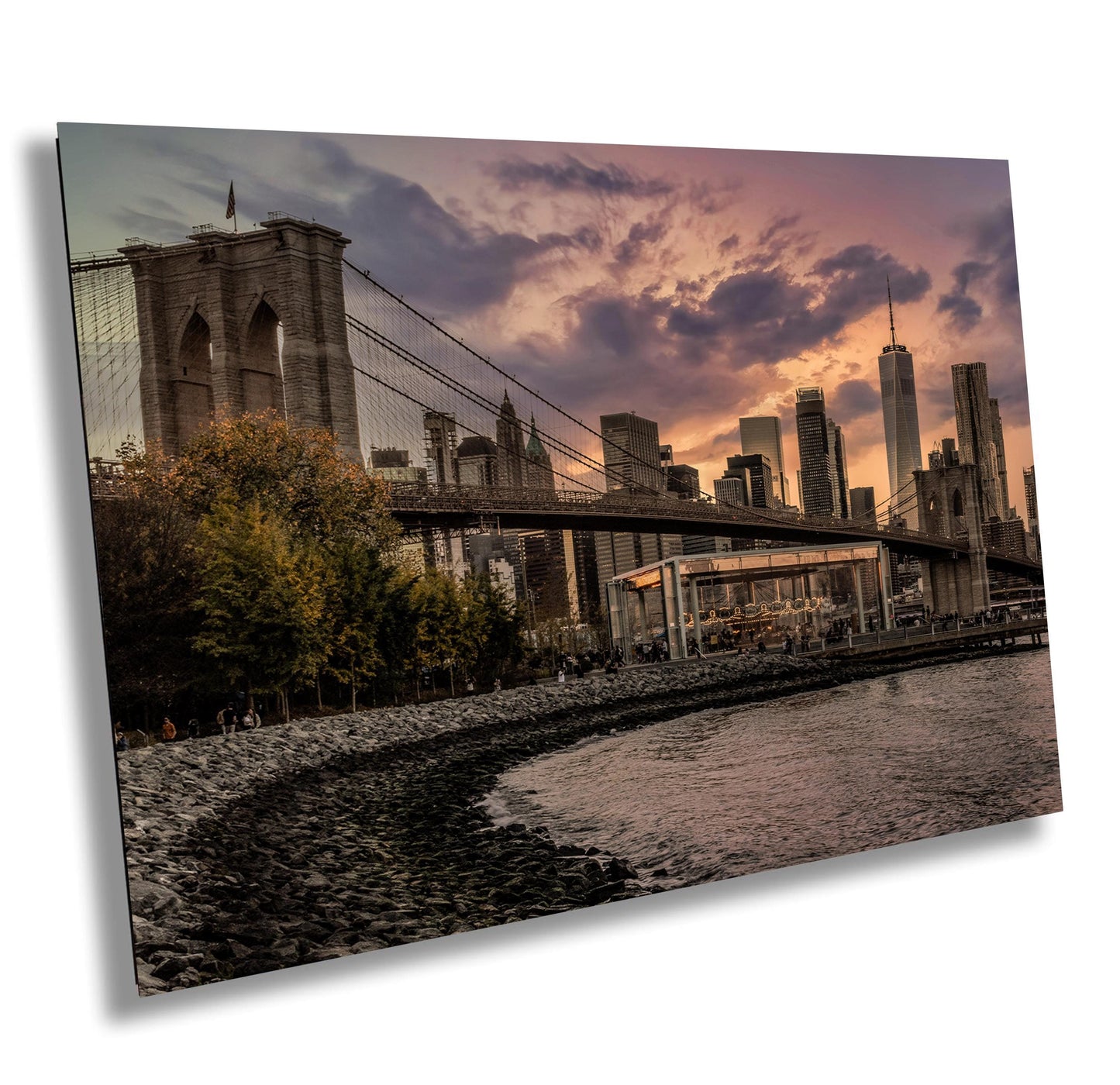 Brooklyn Bridge Art Print – Manhattan Cityscape Print | Sunset Wall Decor