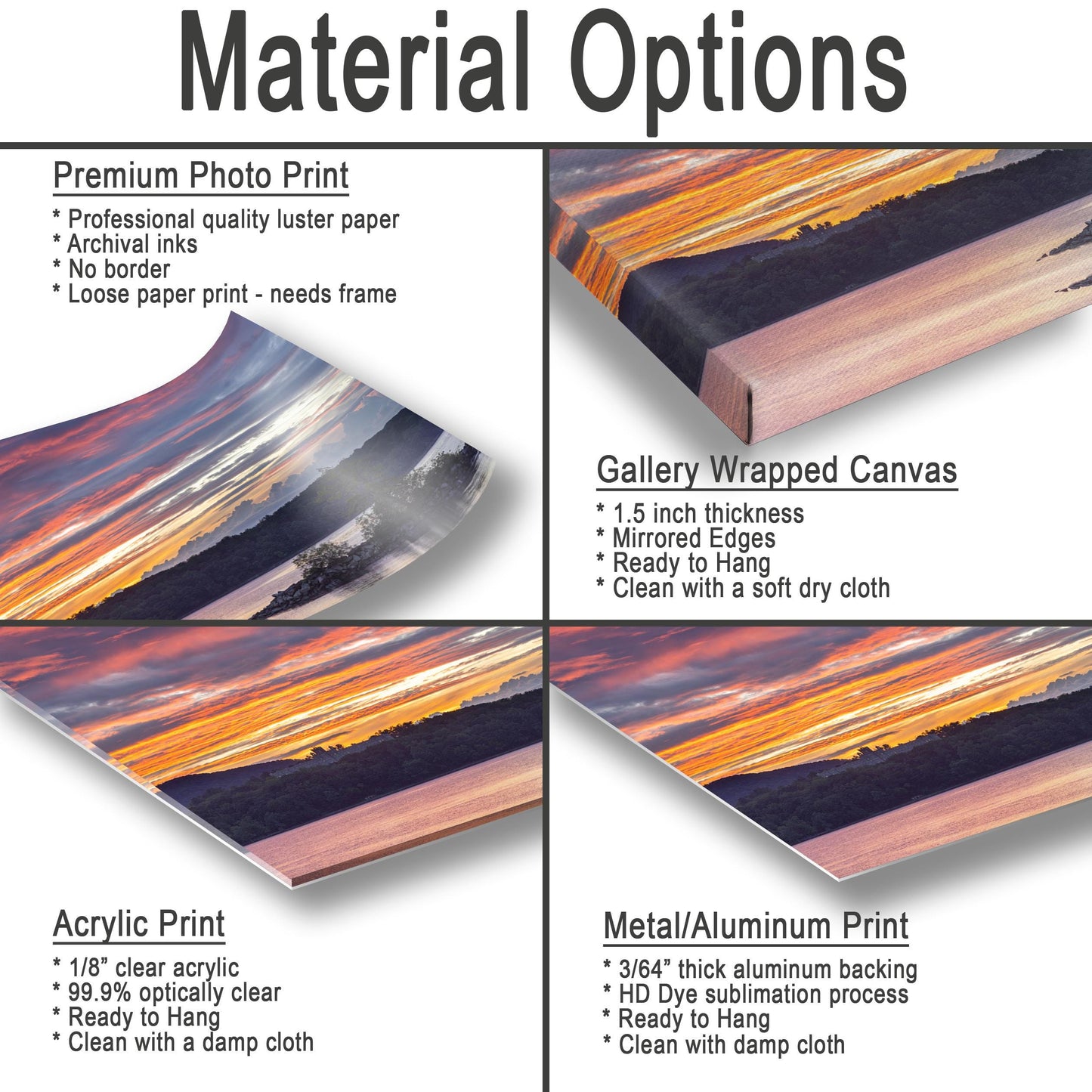 Hudson Valley Sunset Print - Mt St Alphonsus Photo | Ready To Hang Canvas Art