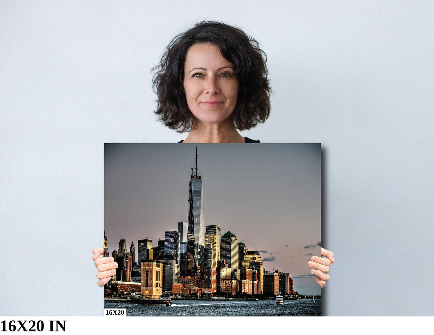 NYC Skyline Metal Print – Lower Manhattan Art | Sunset River Scene Wall Decor