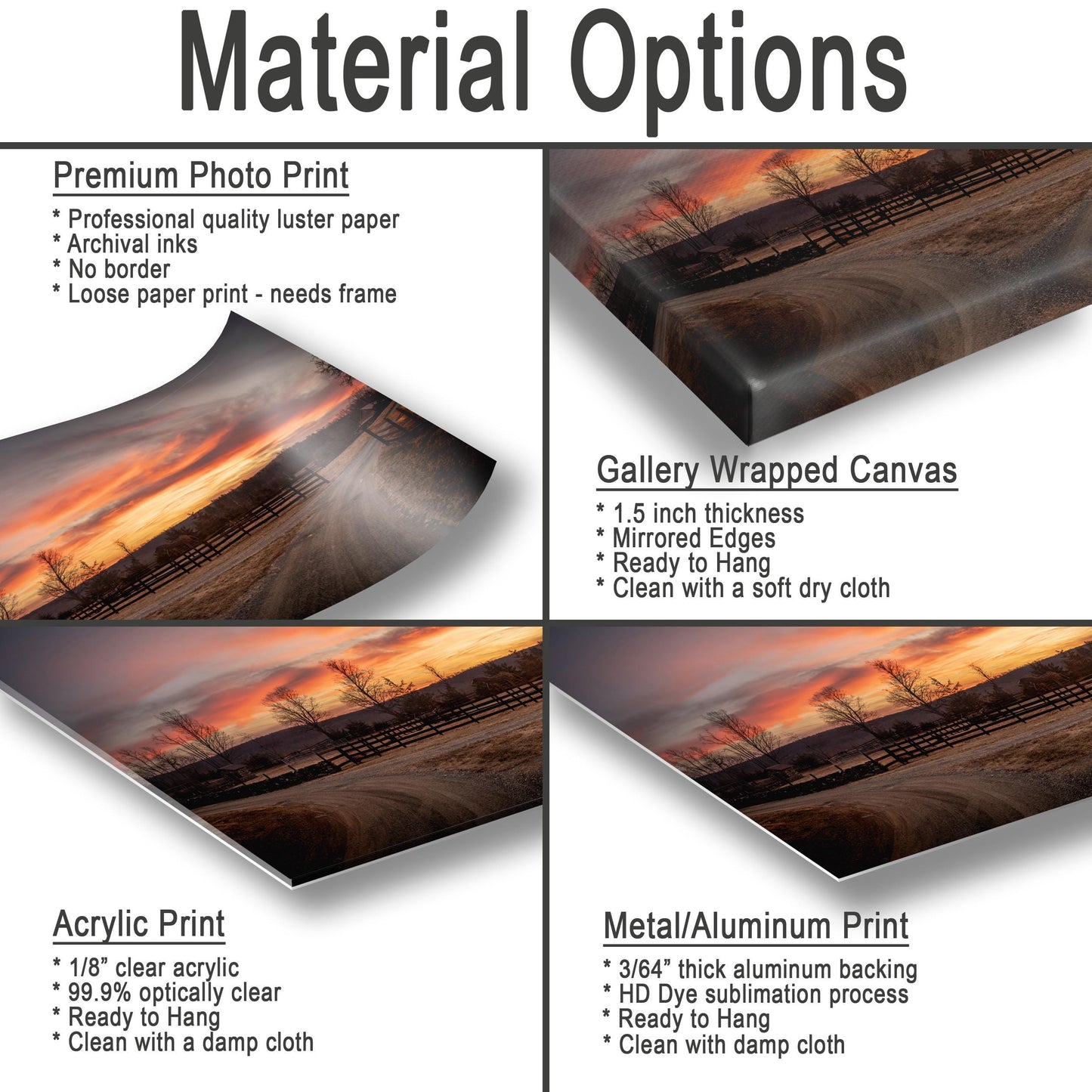 Rustic Farm Sunrise Art - Golden Morning Light Over Fields | Canvas Wall Artwork