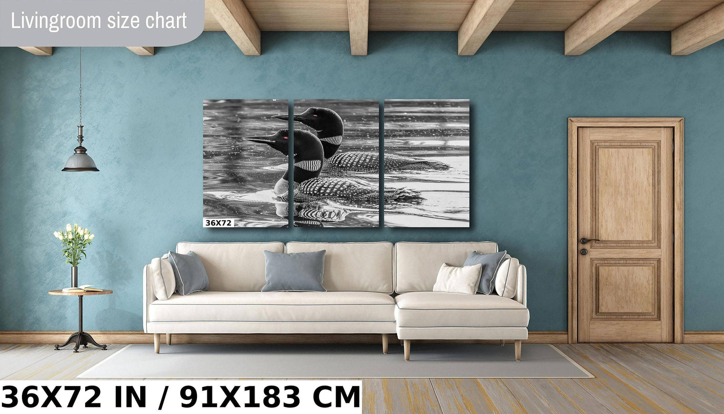 Loons on Lake Print - Wildlife Wall Art | Hudson Valley Decor Canvas & Metal