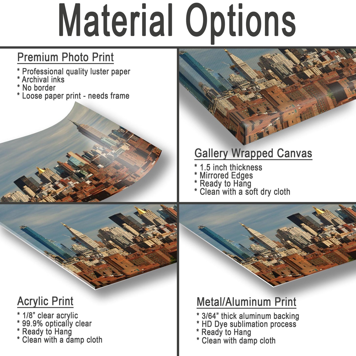 NYC Skyline Metal Print - Vibrant Lower East Side Cityscape Wall Art Canvas