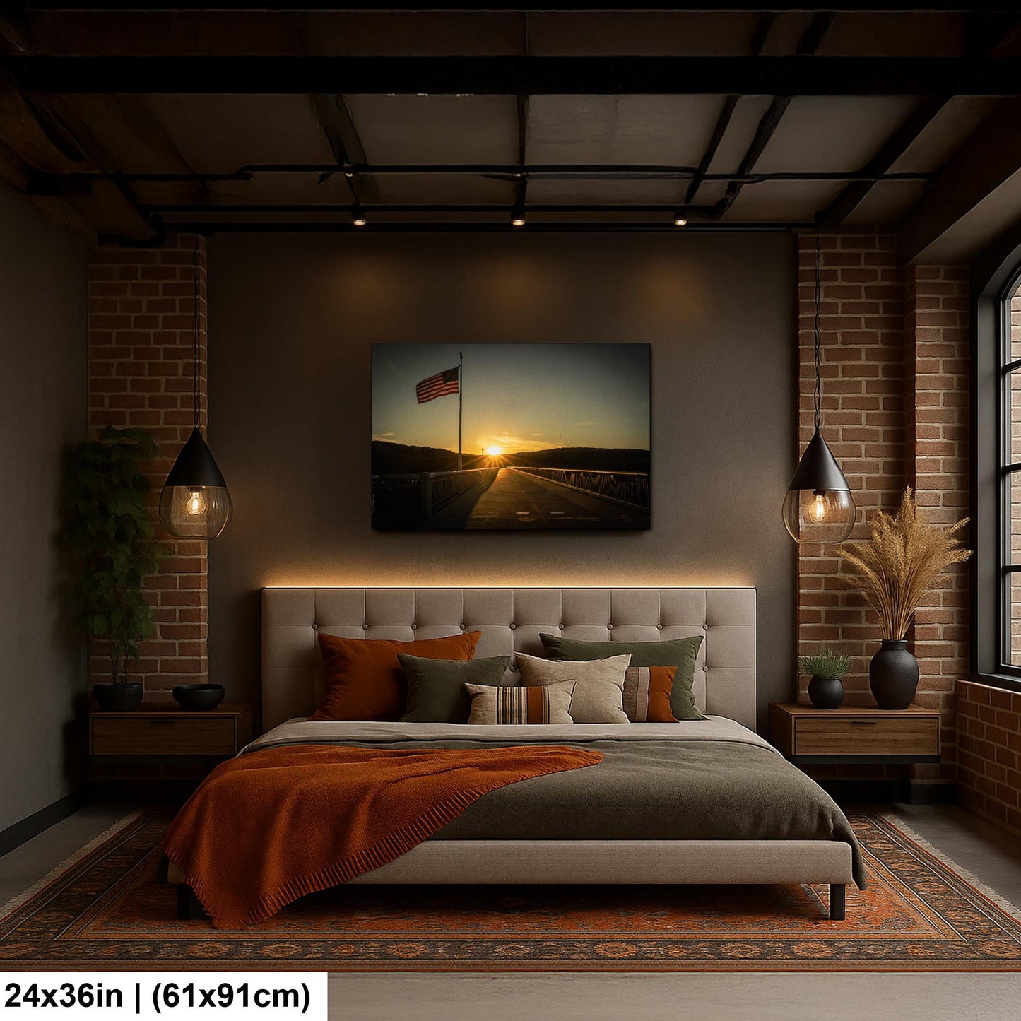 Walkway Over the Hudson Print - Historic Bridge Art | Golden Hour Sunset Reflection