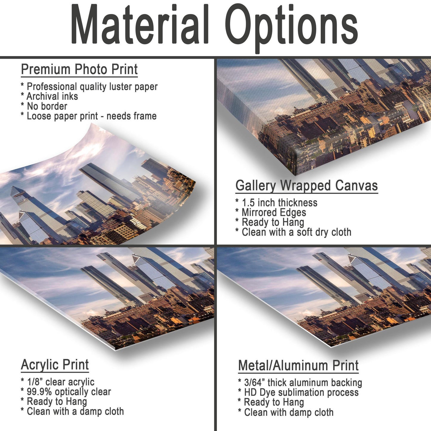 NYC Skyline Print - Midtown West View Urban Skyline Art Canvas Wall Decor