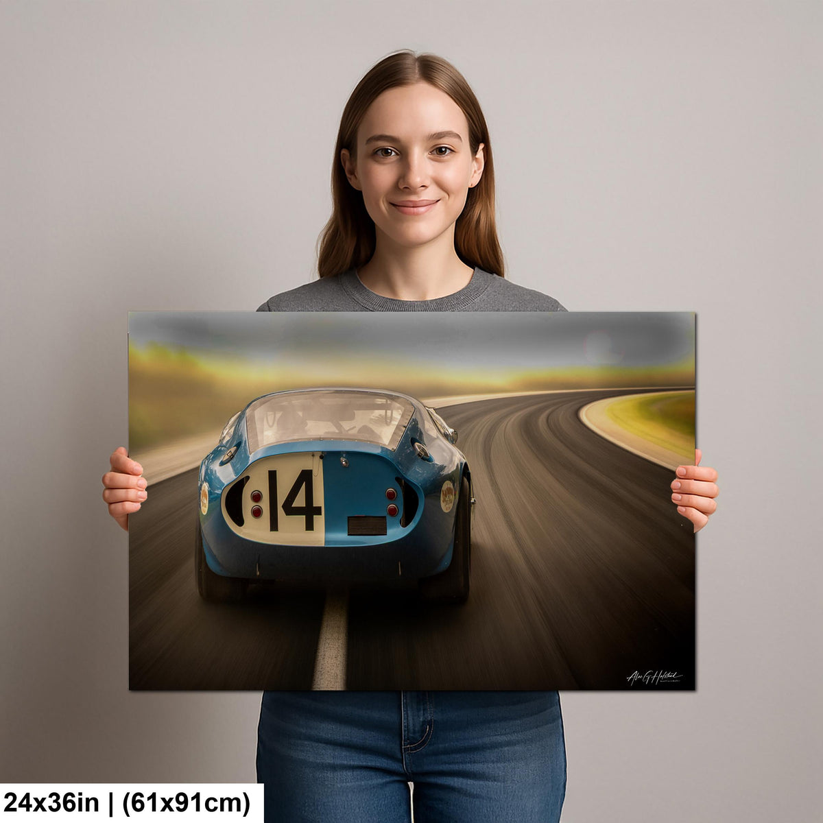 Shelby Daytona Art Print, Vintage Racing Glossy Photo Print Metal
