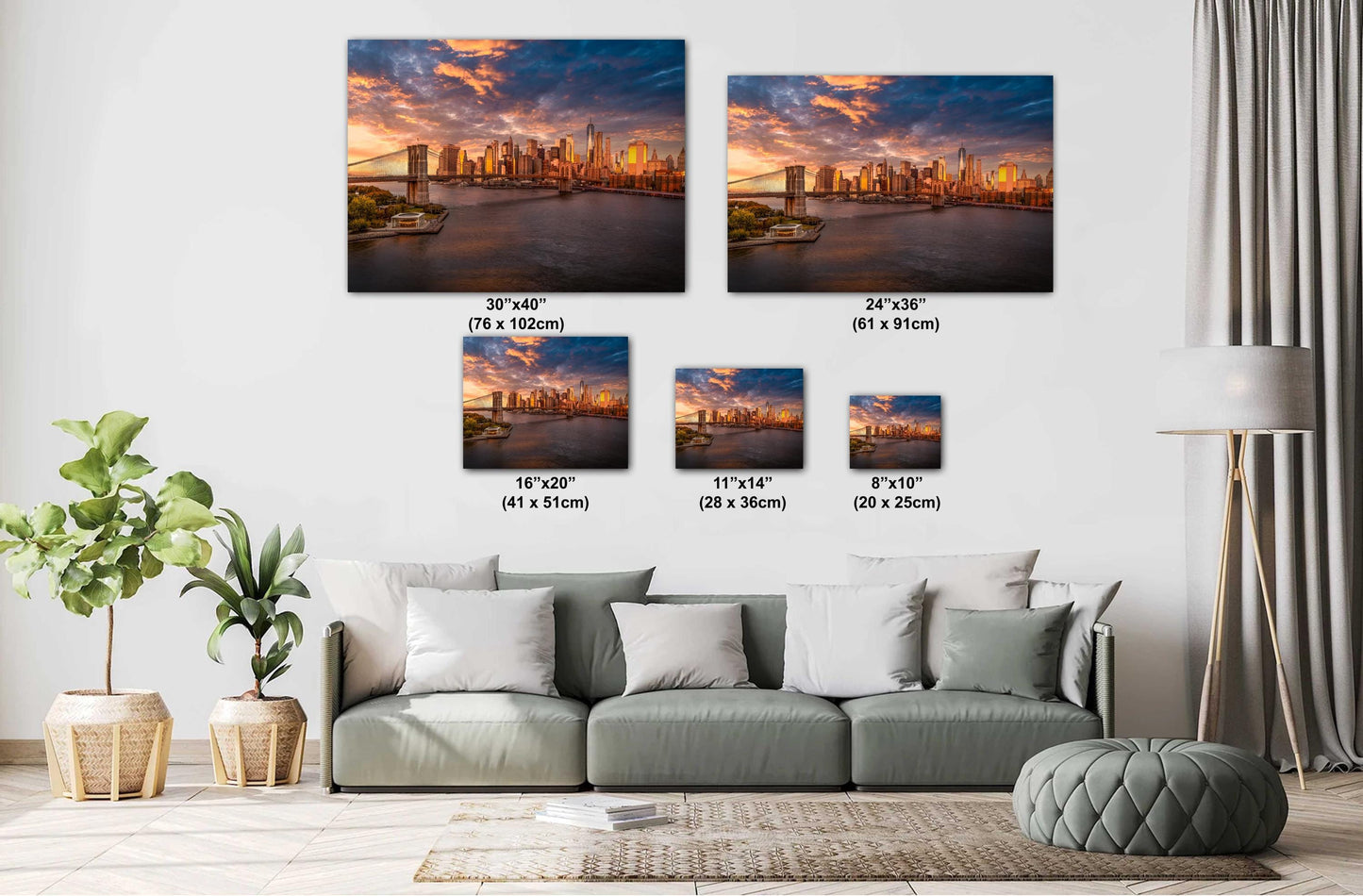 Brooklyn Bridge Metal Print – NYC Skyline Photo Urban River Sunset Wall Art