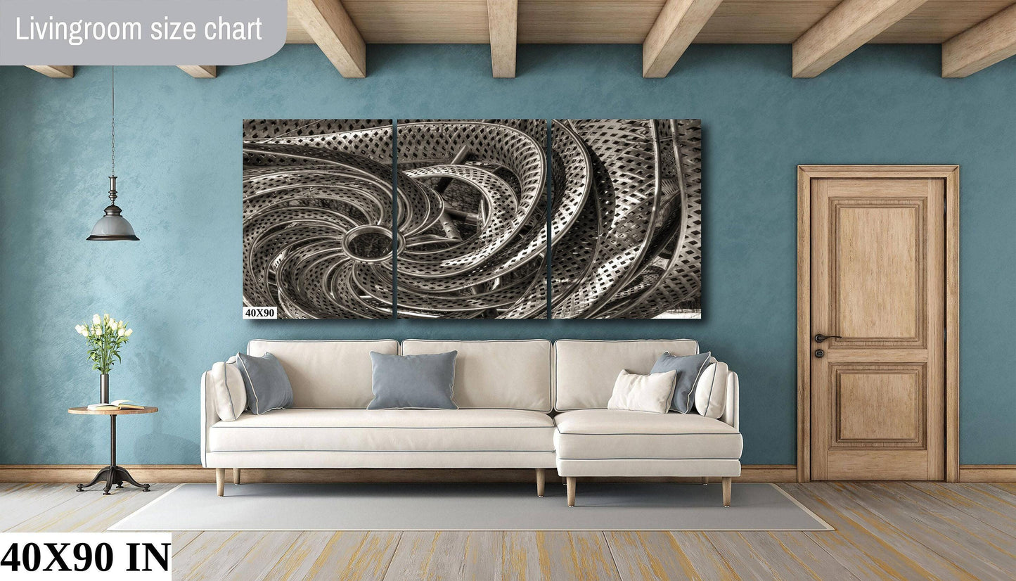 Black and White Photography Wormhole Art Print - Contemporary Metal Canvas Wall Art