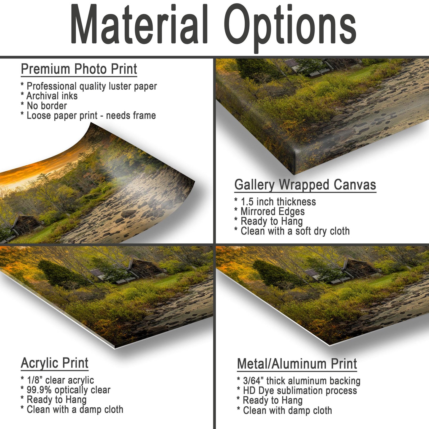 Adirondack Wall Art - Hudson River Photography | Ready to Hang Canvas Print