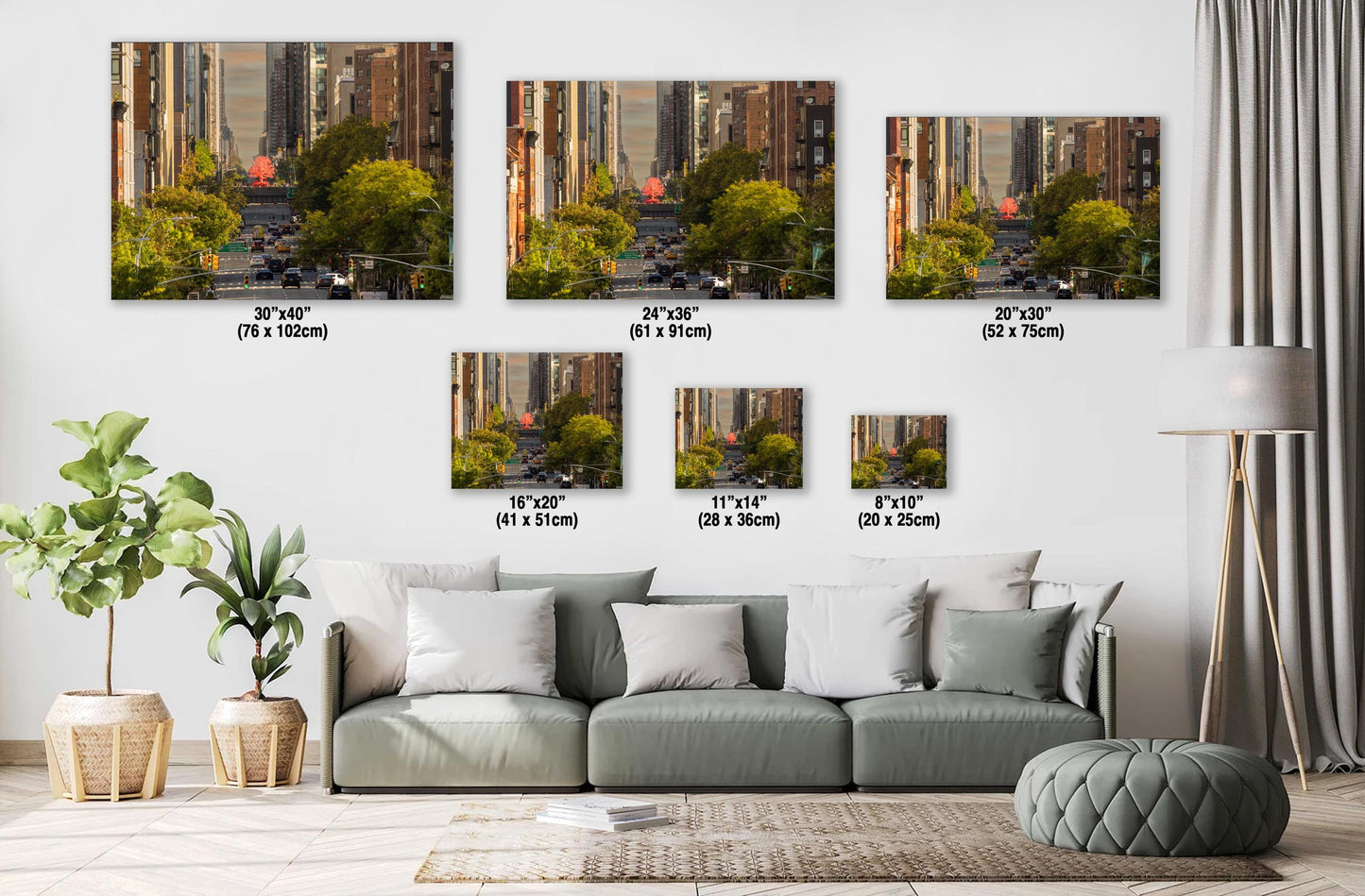 NYC Metal Print – High Line Photo With Red Tree Urban Landscape Wall Art