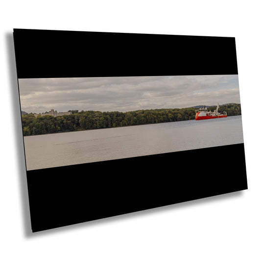 River Traffic, Cable laying ship Ariadne laying a cable in the Hudson River, wall art metal acrylic canvas print