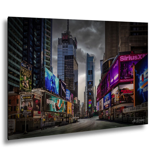 Times Square, Storm Cityscape Print | Glossy Photo Paper, Canvas, Metal, Acrylic | 8x10-16x20