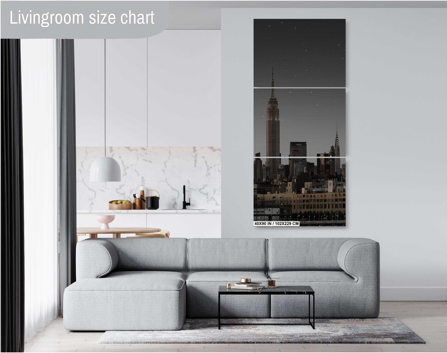 NYC Skyline Print – Vintage Manhattan Cityscape | Hudson River View Wall Art
