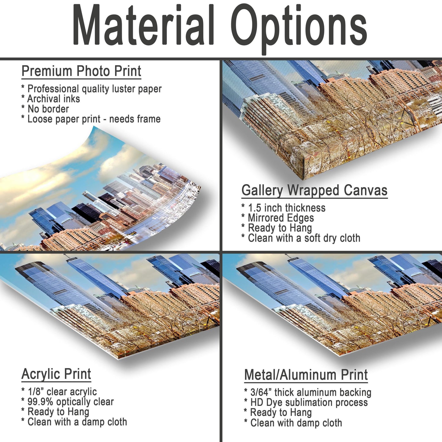 NYC Skyline Metal Print - Lower Manhattan Photo Canvas | Vibrant Urban Landscape Art