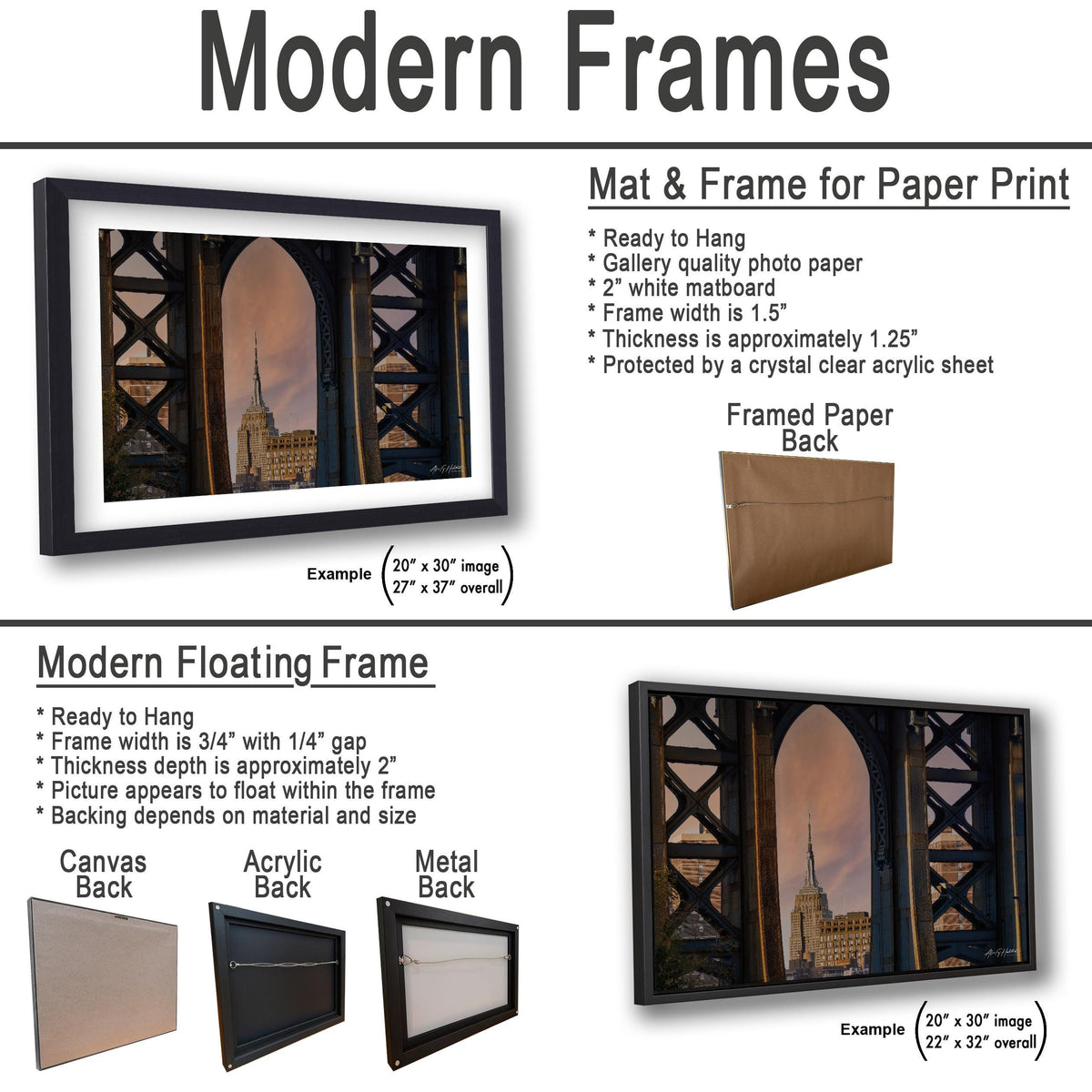 Manhattan Bridge Wall Art, Brooklyn Skyline Photo Print, CanvasNY