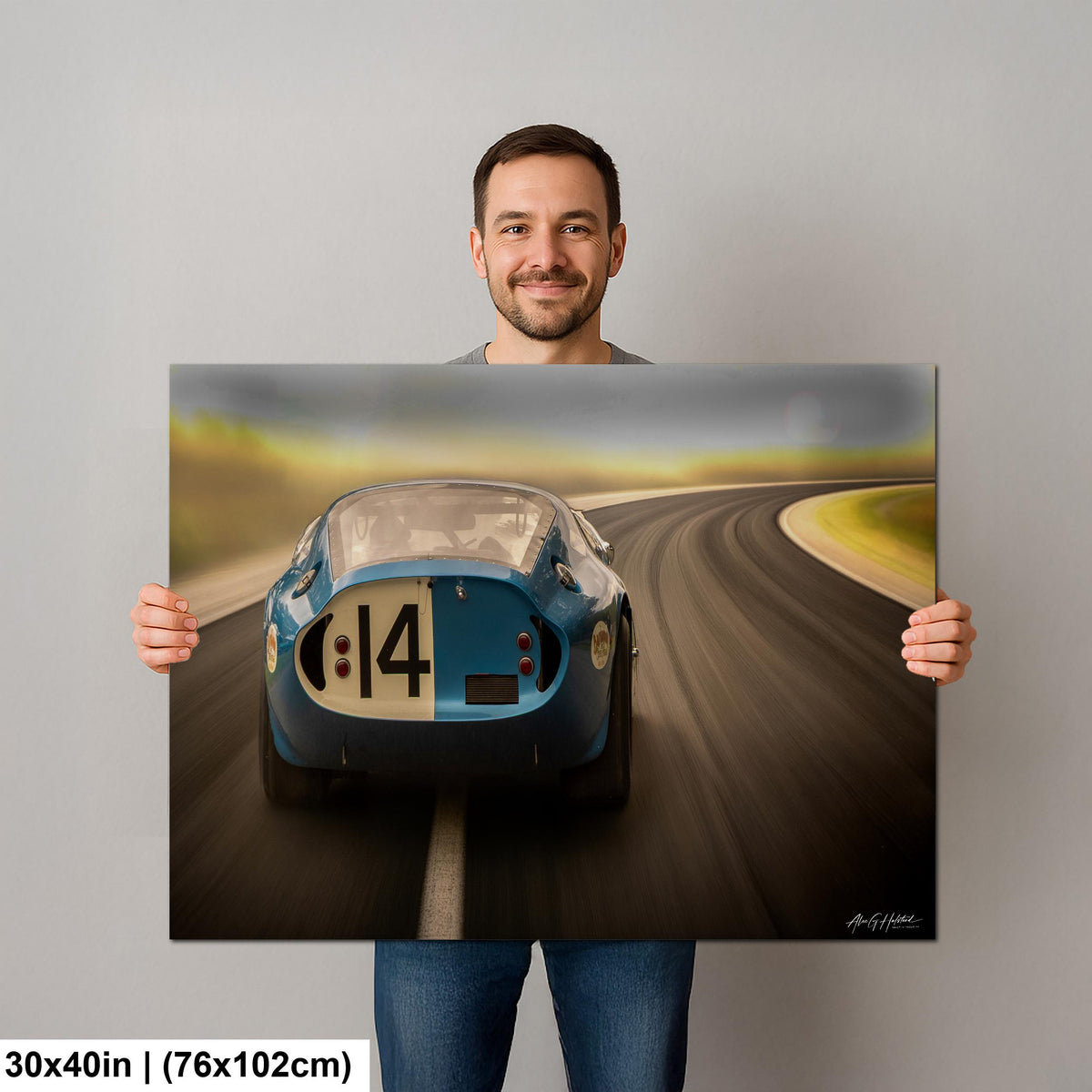 Shelby Daytona Art Print, Vintage Racing Glossy Photo Print Metal