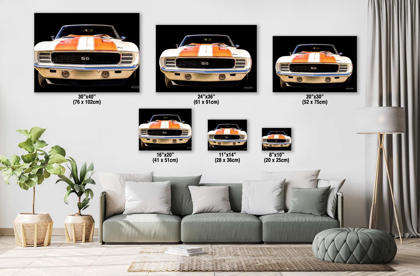 1969 Camaro SS Vintage Racing Poster, Photo Print | Canvas, Metal, Acrylic, 8x10–16x20 Wall Art