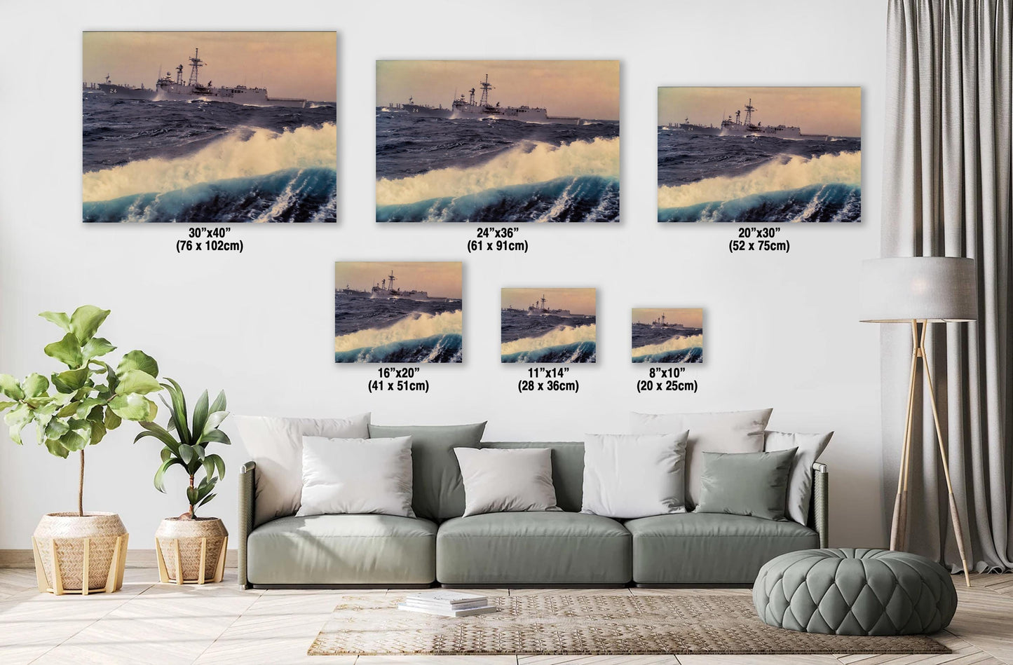 USS Jack Williams Print – 1983 Mediterranean Navy Ship Photo | Stormy Seas Wall Art