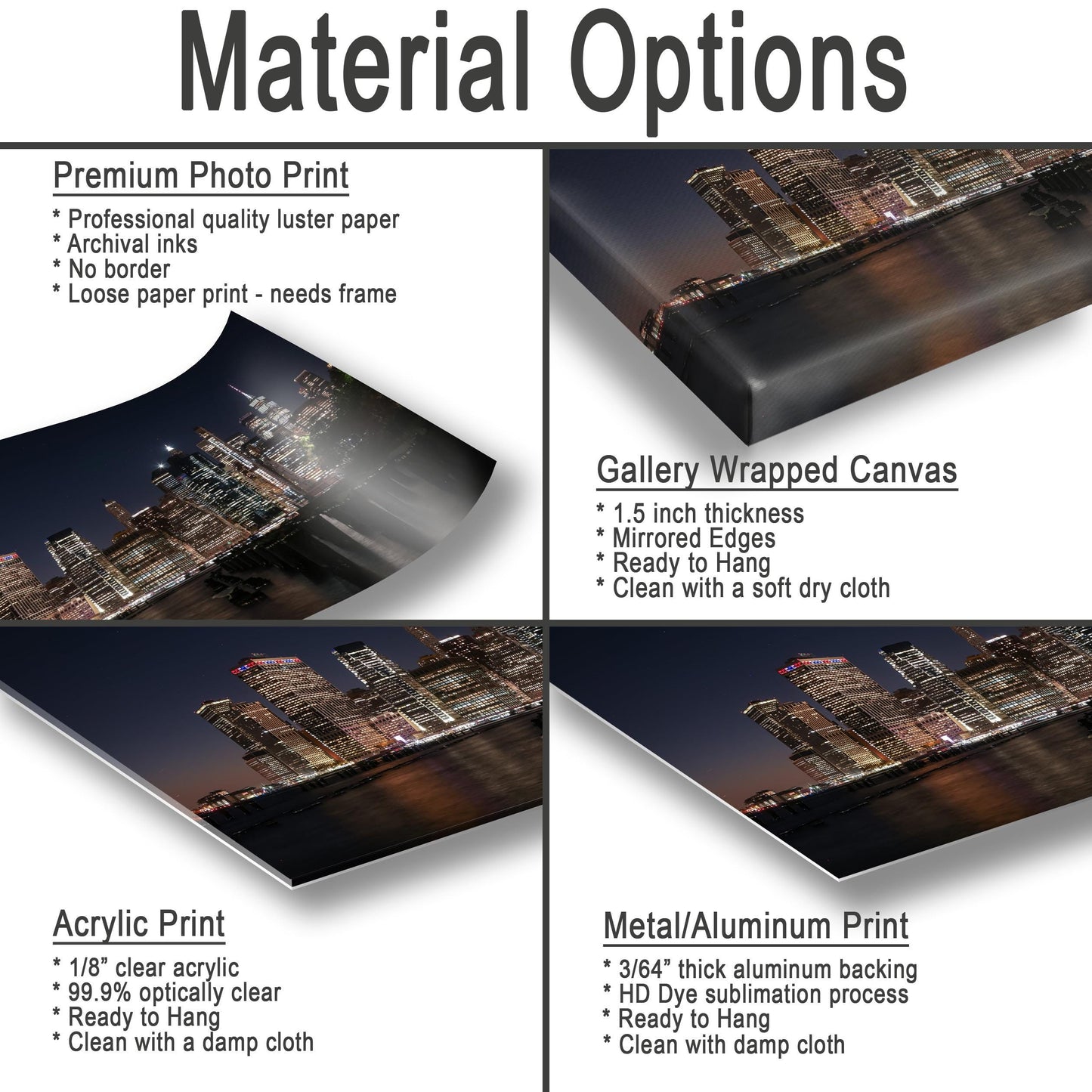 NYC Skyline Print – Brooklyn Cityscape & Lower Manhattan View Print Canvas