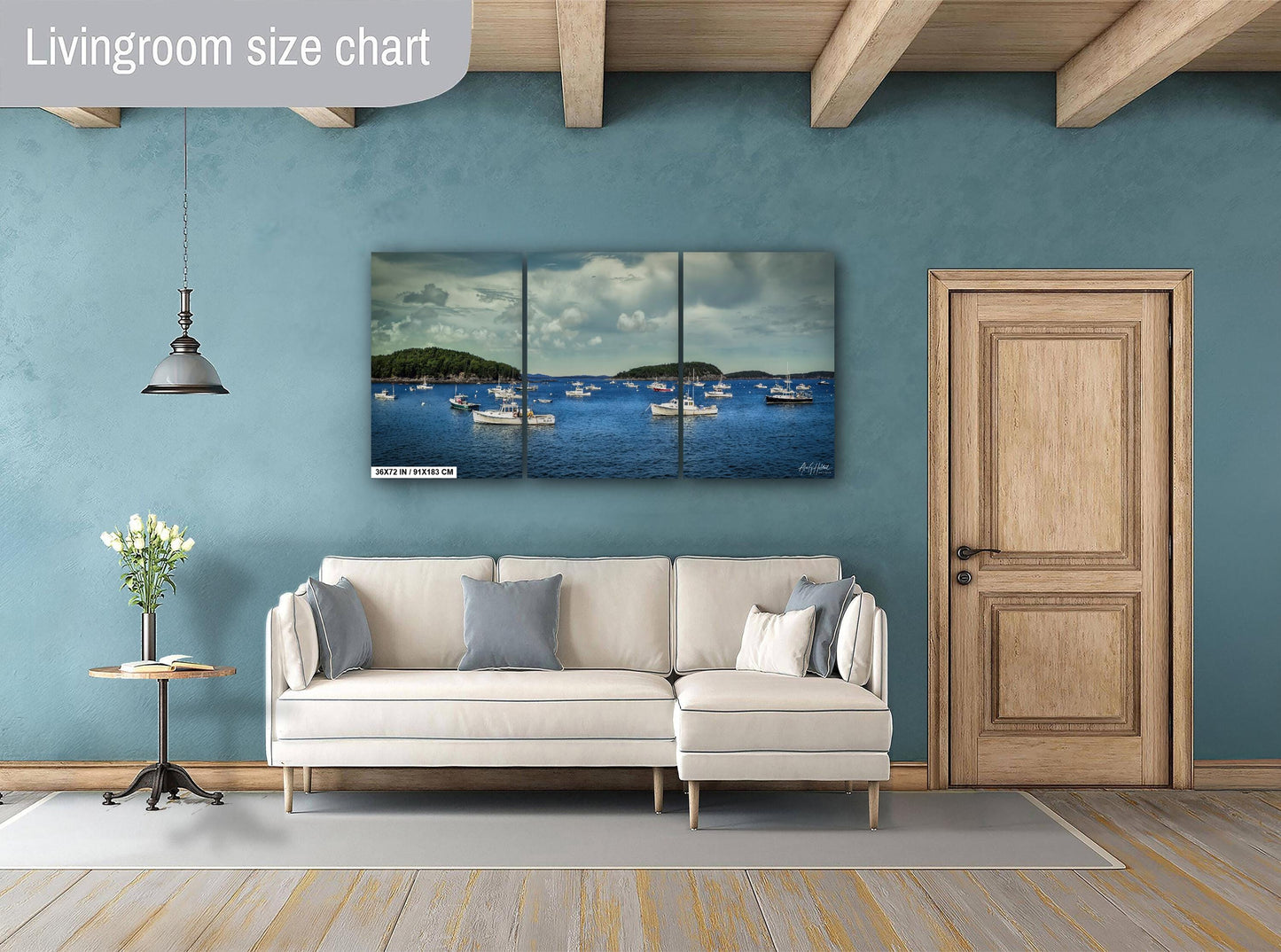 Bar Harbor Lobster Boats Coastal Landscape Print - New England Seascape Art