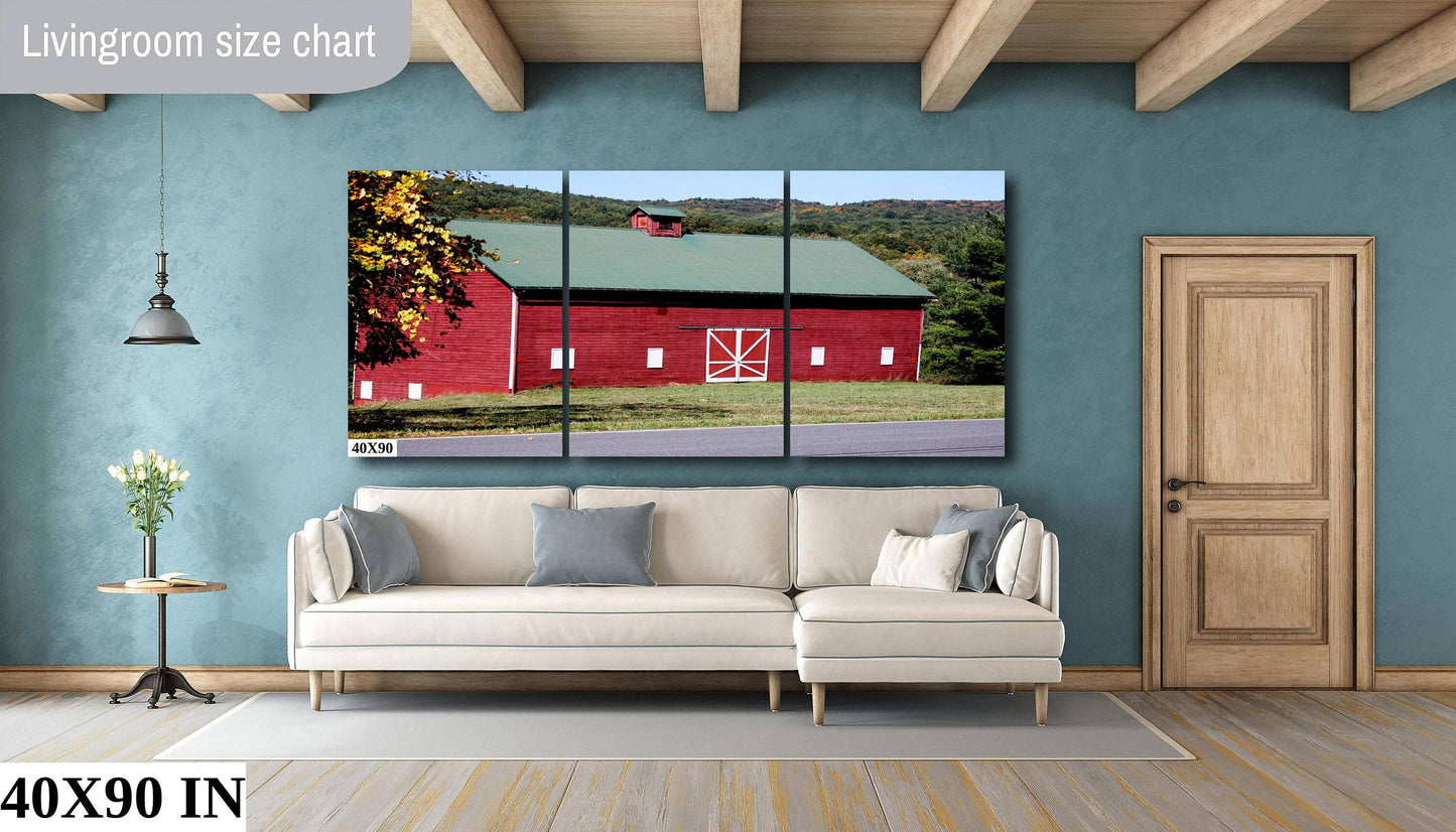 Barn Wall Decor | Rustic Barn Print & Upstate New York Art - Farm Life Gift Canvas