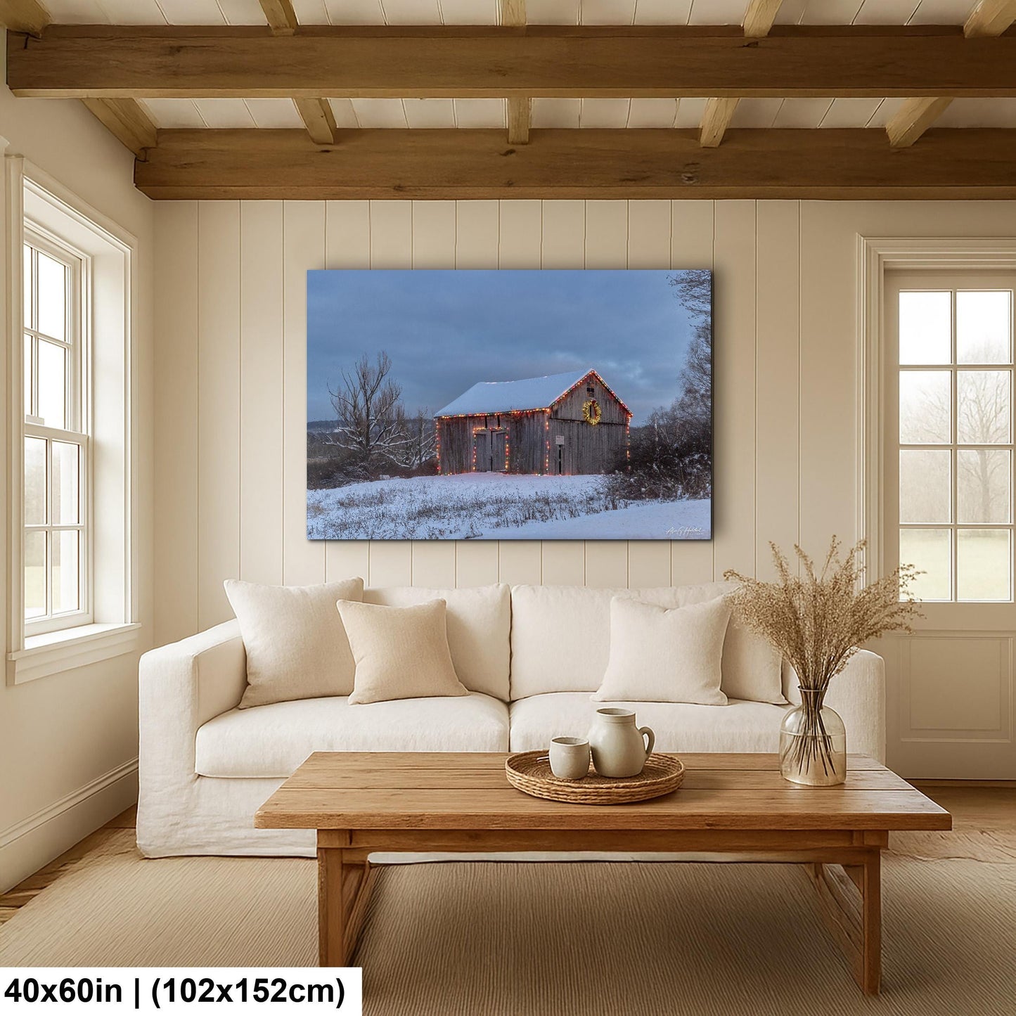 Snowy Barn, Hudson Valley Winter Landscape Photo | Glossy Paper, Canvas, Metal - Sizes 8x10–16x20