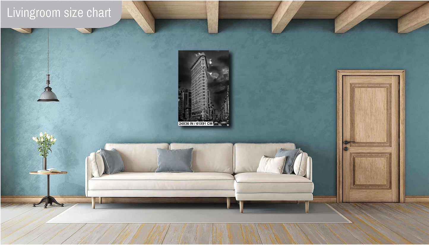 Manhattan Stormy Day Print – NYC Photo Art | Flatiron Building Urban Wall Decor