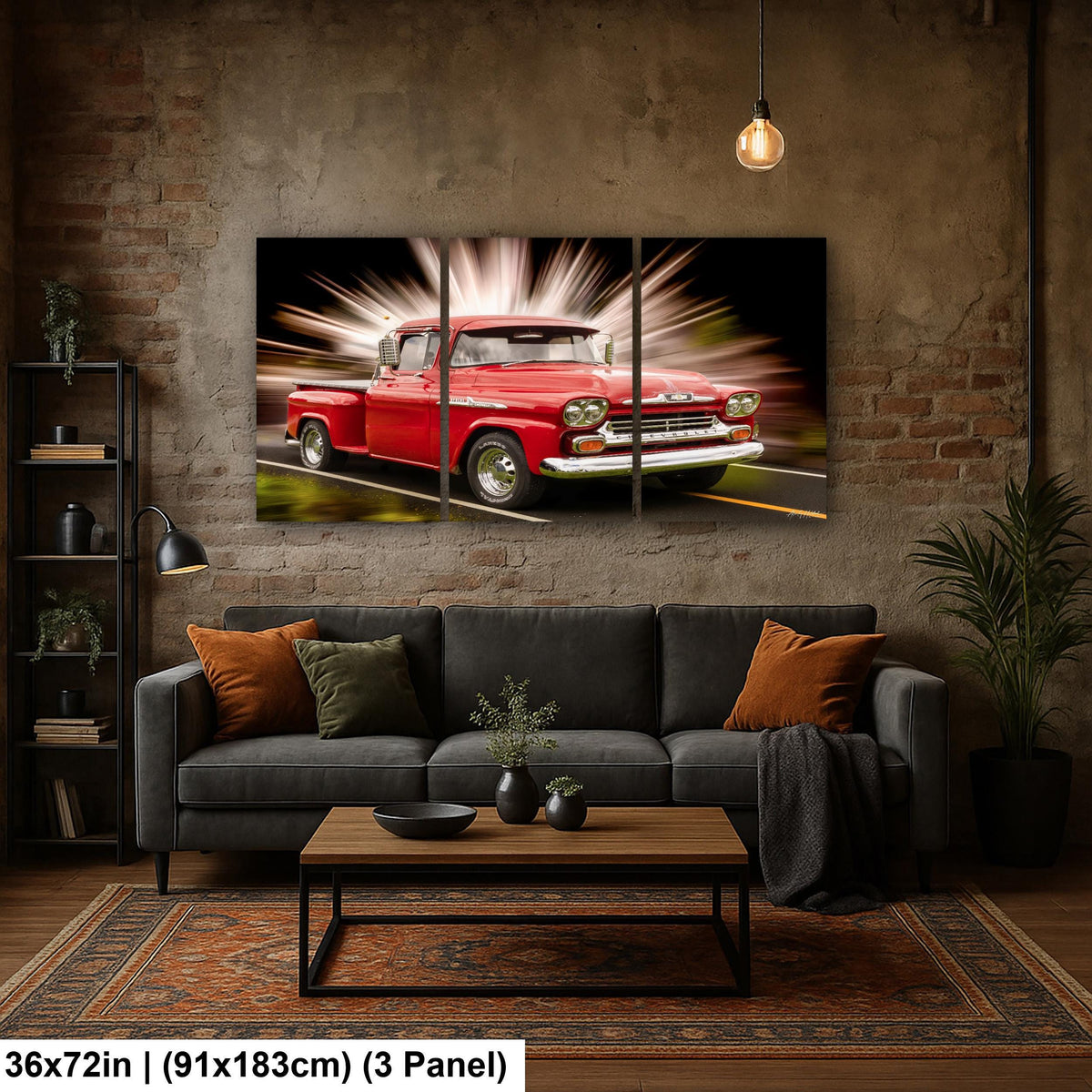 58 Chevy Apache, Retro Candy-Apple Red Pickup Photo, Fine Art Photography Print | Glossy Paper, 8x10-16x20