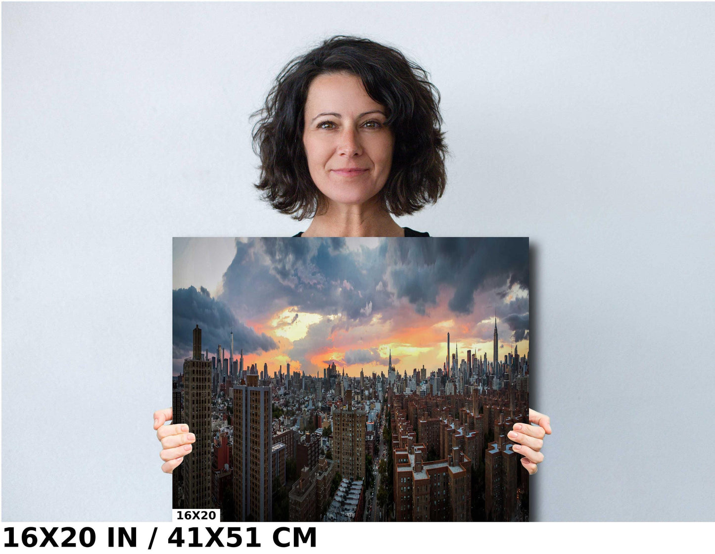 NYC Skyline Print – Manhattan Sunset Art | Panoramic Wall Decor Metal Poster