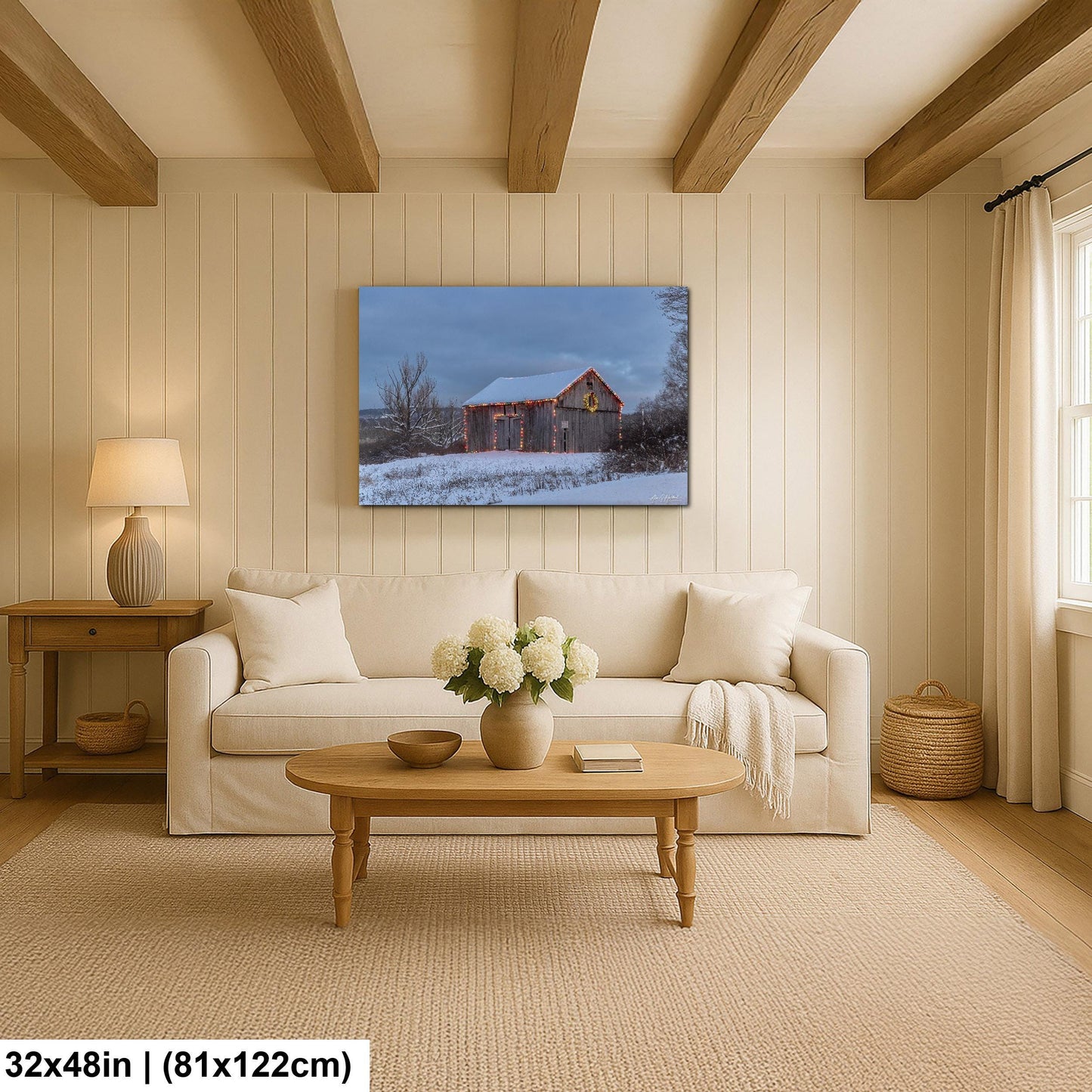 Snowy Barn, Hudson Valley Winter Landscape Photo | Glossy Paper, Canvas, Metal - Sizes 8x10–16x20