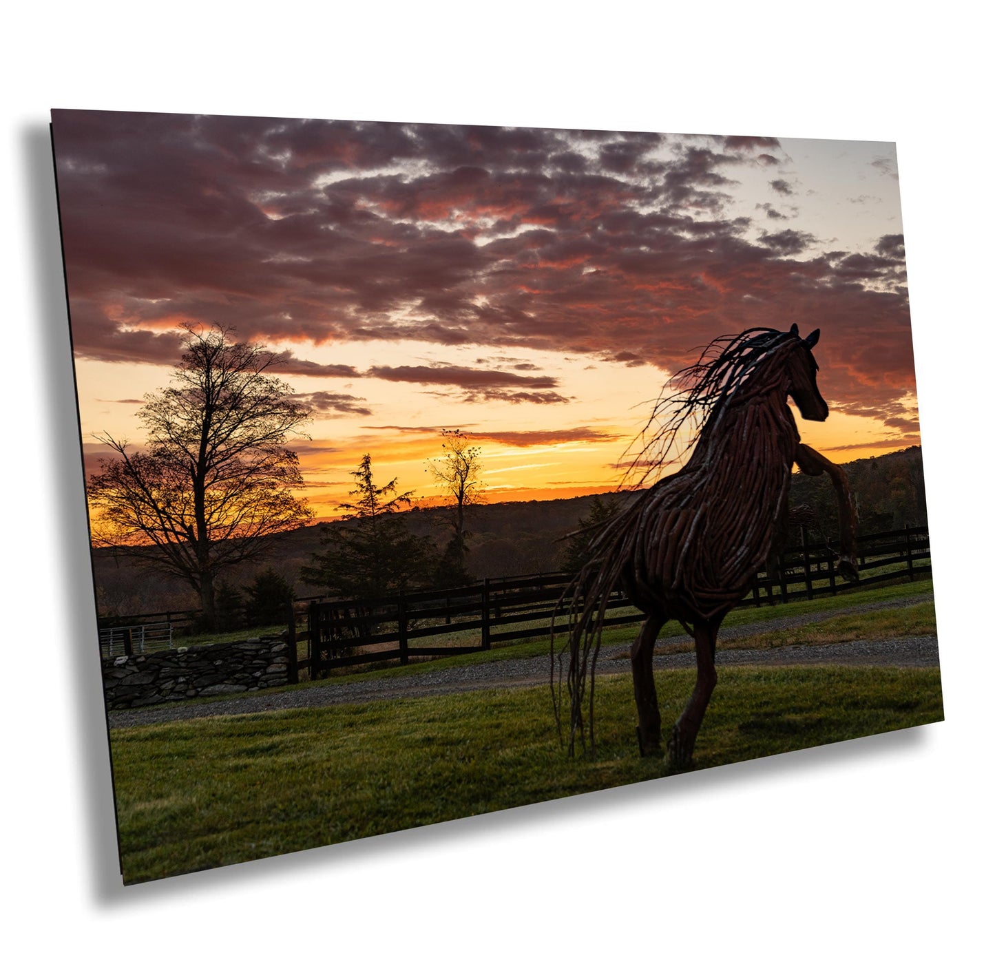 Sunrise Horsefarm Canvas Print - Vibrant Hudson Valley Decor & Wall Art