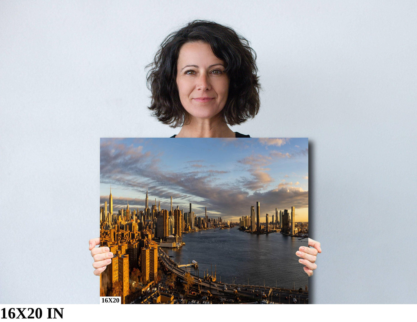 Manhattan Skyline Metal Print – NYC Panoramic Photo on Glossy Paper | Urban Cityscape Decor