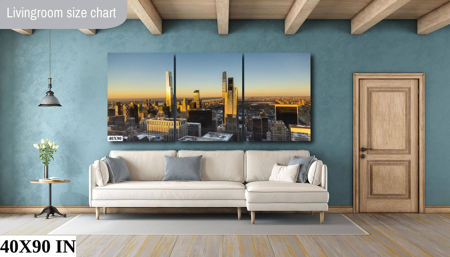 NYC Skyline Print - Midtown Manhattan Cityscape | Color Photography Canvas Art