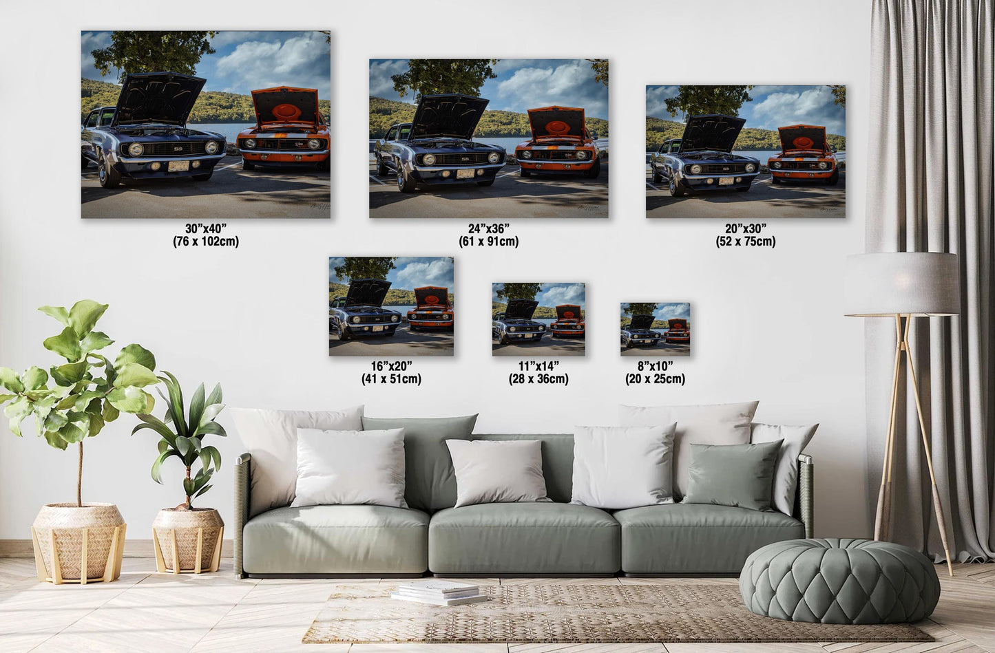 1969 Big Block SS Camaro - Classic Chevy Muscle by the River | Ready to Hang Canvas