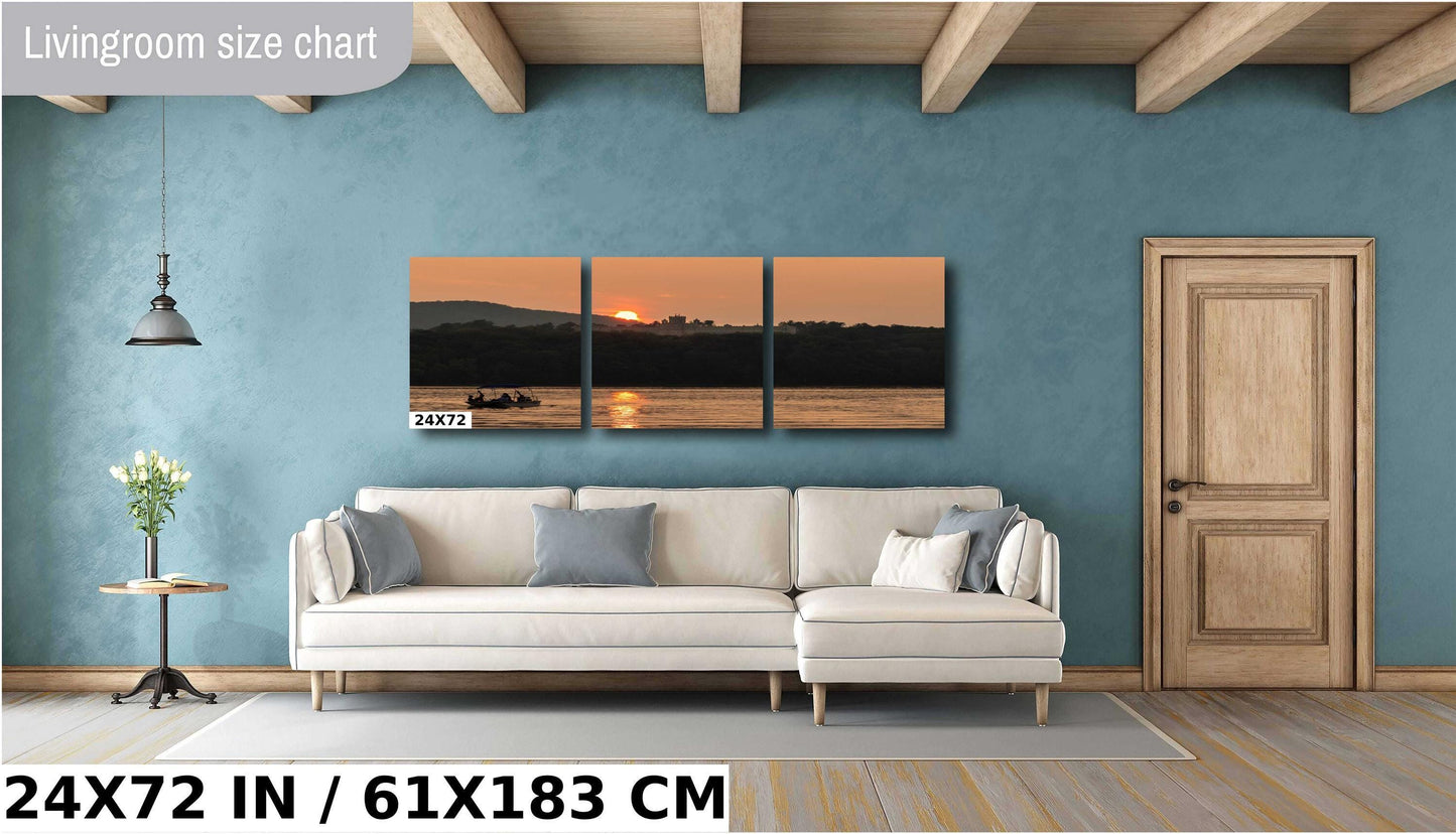 Hudson River Sunset Print – Metal Wall Art with Vibrant River View & UV Resistant Ink