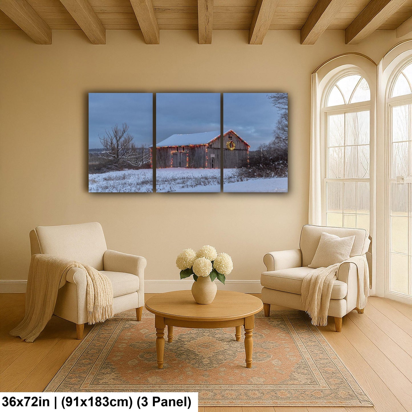 Snowy Barn, Hudson Valley Winter Landscape Photo | Glossy Paper, Canvas, Metal - Sizes 8x10–16x20