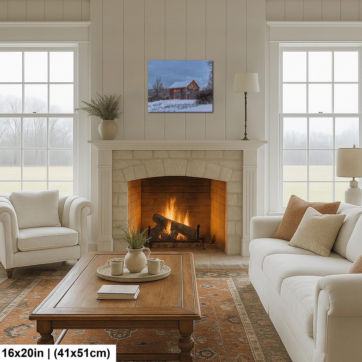Snowy Barn, Hudson Valley Winter Landscape Photo | Glossy Paper, Canvas, Metal - Sizes 8x10–16x20