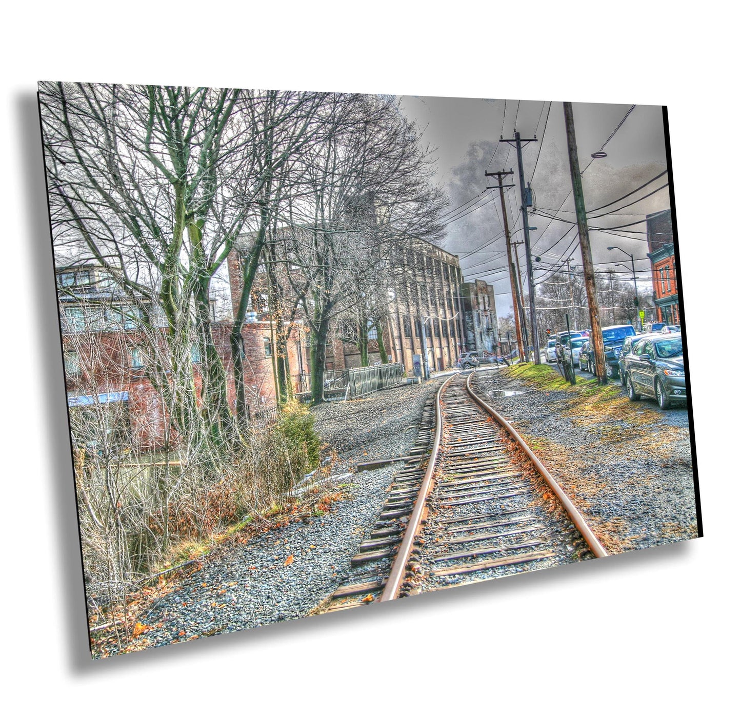 Beacon NY Train Tracks HDR Canvas Print – Cityscape Photography Wall Art