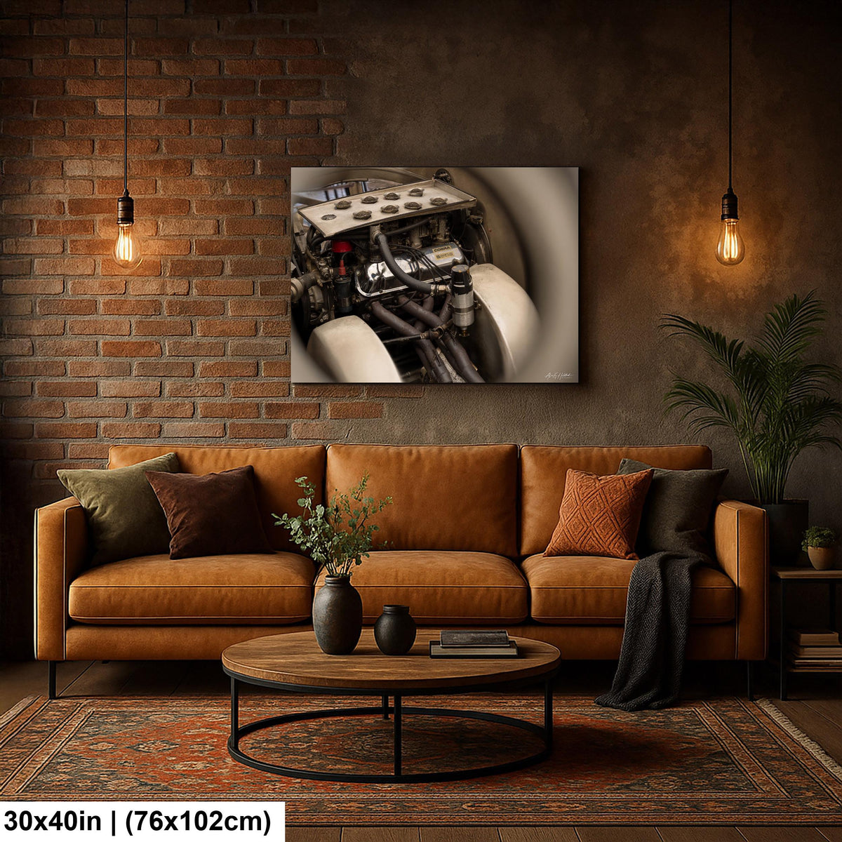 Shelby Daytona Engine Print, Vintage V8 Engine Photo, Glossy Art.