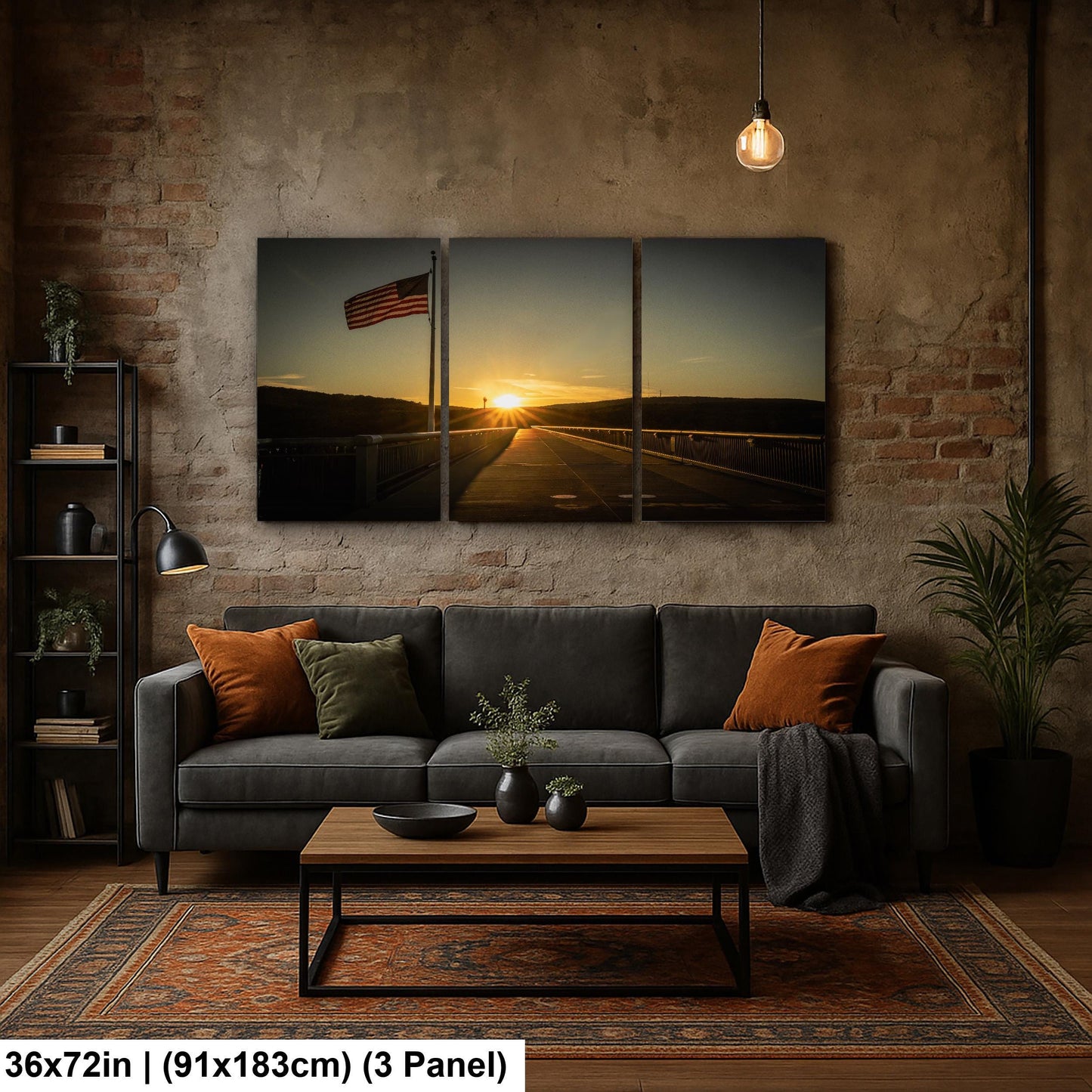 Walkway Over the Hudson Print - Historic Bridge Art | Golden Hour Sunset Reflection