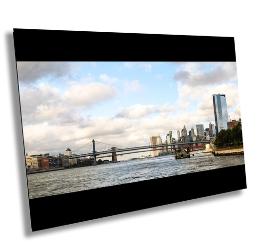 Manhattan Skyline Print - Brooklyn Bridge Art | Vibrant Wall Art Canvas
