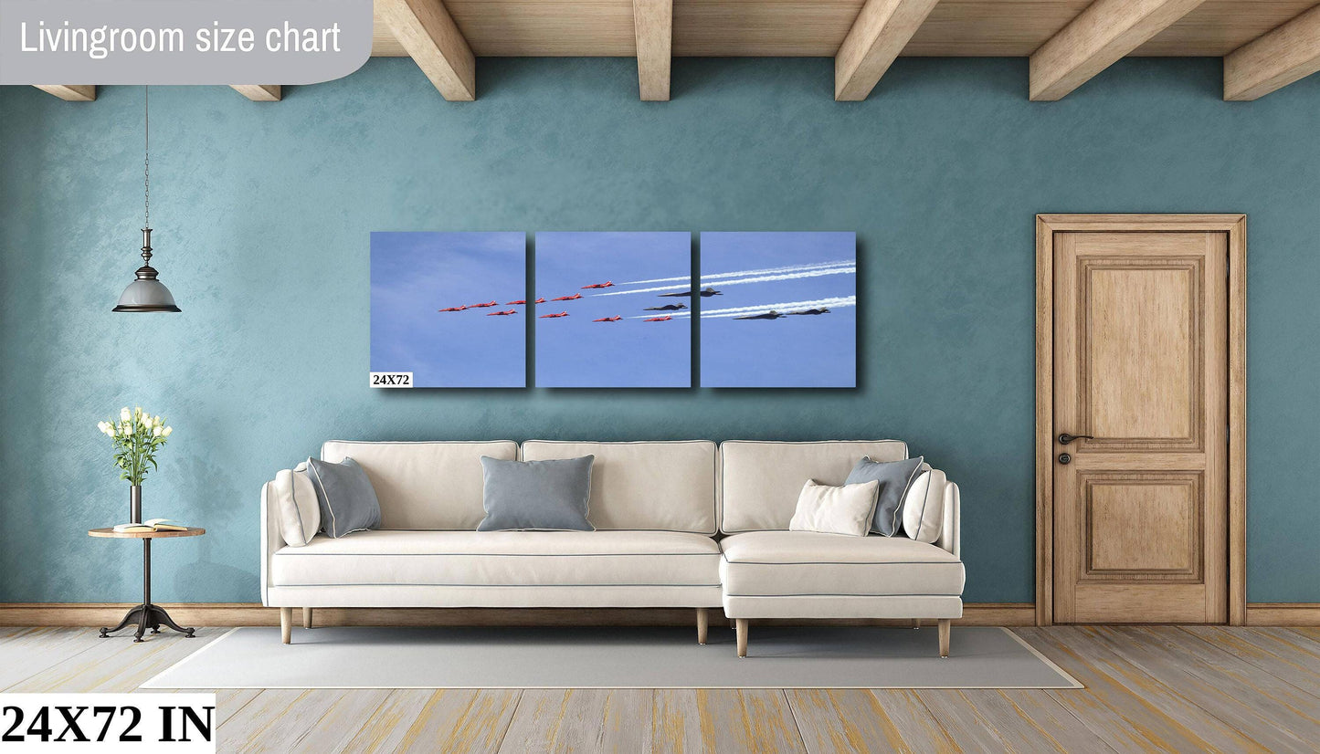 Red Arrows Photograph - Hudson River Flight Air Force Wall Art Canvas Print