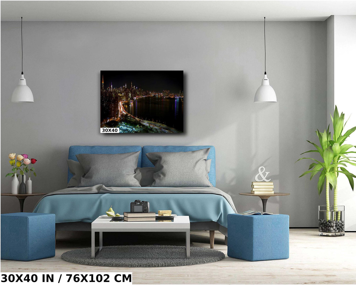 NYC Skyline Print - Panoramic City View East River Photography Wall Art