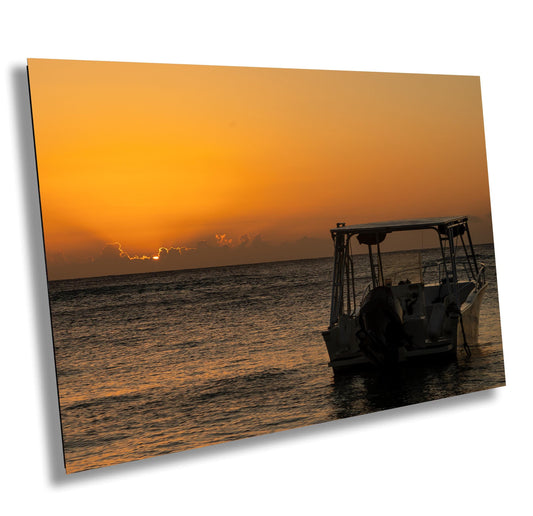 Ocean Sunset Wall Art – Vibrant Caribbean Beach Print on Metal & Acrylic
