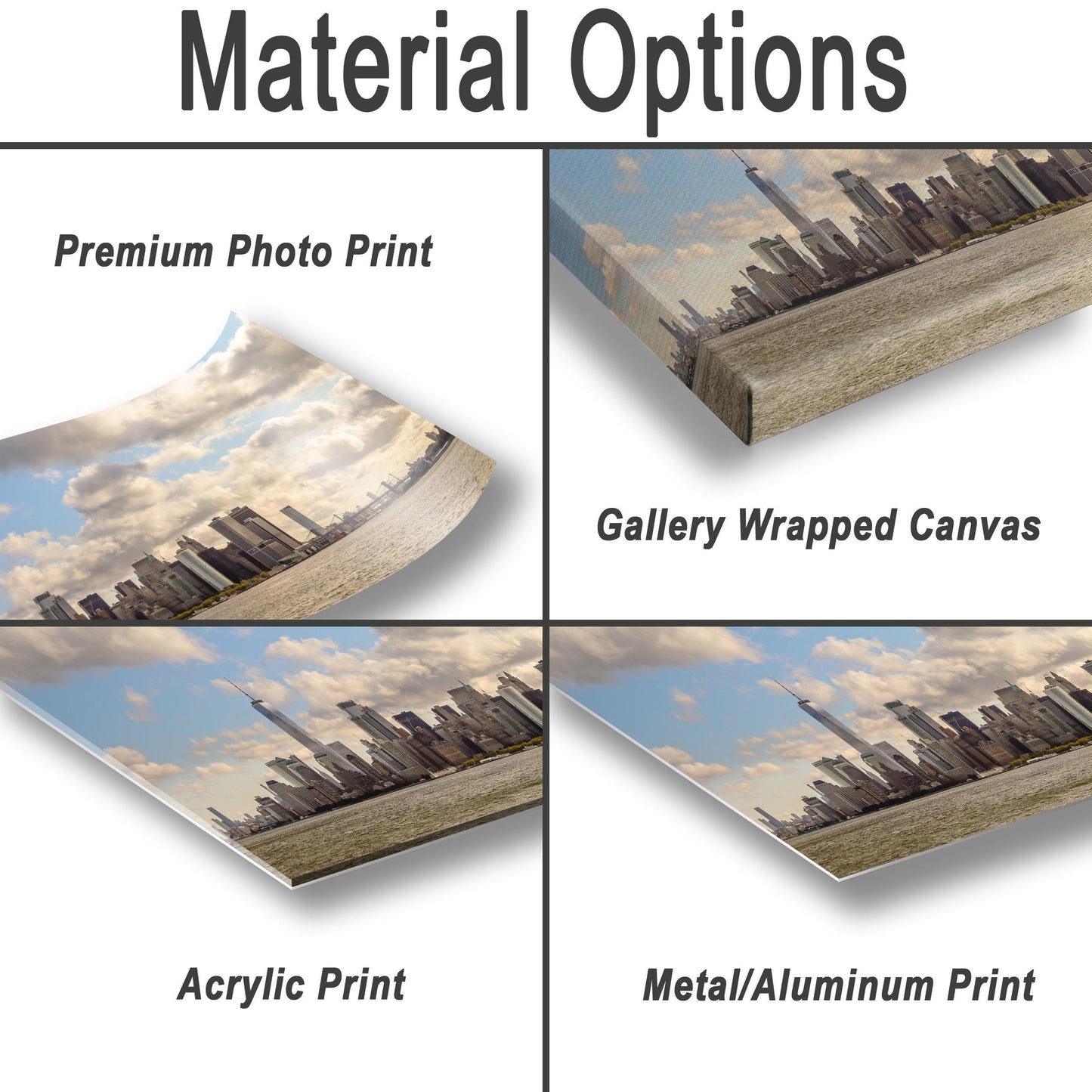 Manhattan Skyline Photo – Downtown Manhattan Urban Landscape Print With East River Bridges