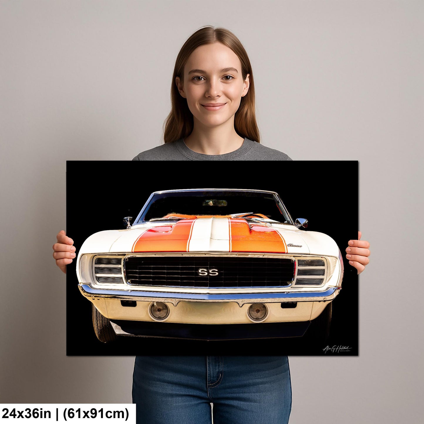 1969 Camaro SS Vintage Racing Poster, Photo Print | Canvas, Metal, Acrylic, 8x10–16x20 Wall Art