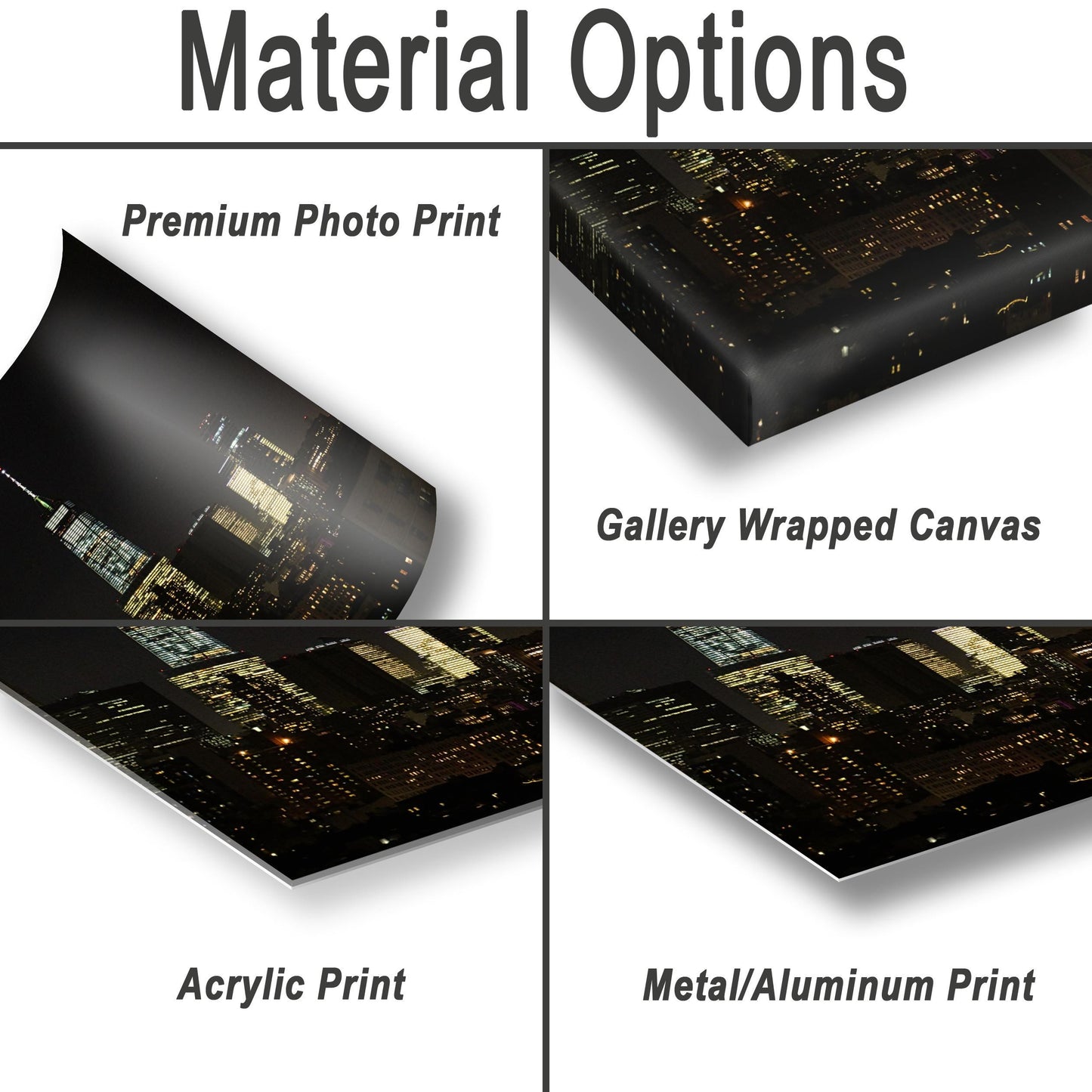 Manhattan Skyline Print - Vertical Skyline Art | Ready to Hang Canvas & Metal Photo