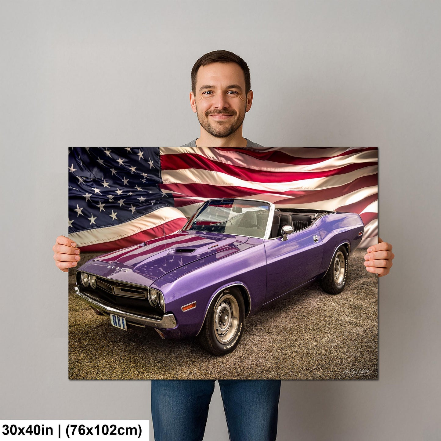 1970 Challenger, Plum Crazy R/T Convertible Print | Glossy Photo Paper, Canvas, Metal | 8x10–16x20